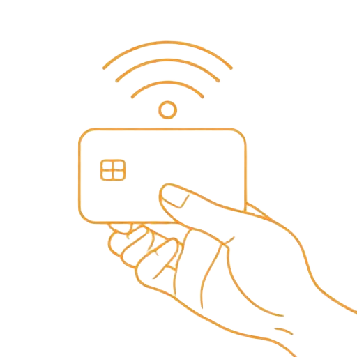 Motion card with tap-to-pay wave