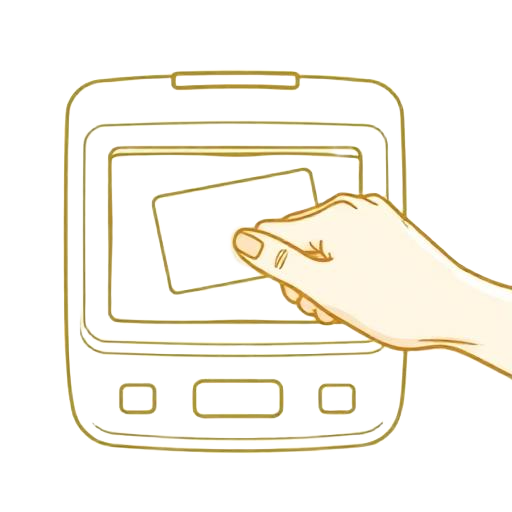 Hand tapping a Motion card on a bus reader